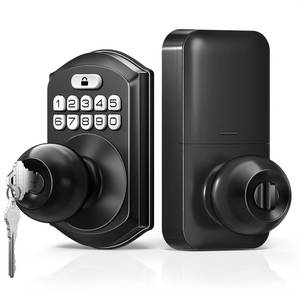 lot 6225 image: TEEHO Keyless Entry Keypad Door Lock with Handle, Electronic Digital Smart Locks for Front Door, Easy to Install Keypad Deadbolt with Code for Bedroom, Anti-Peeping Password