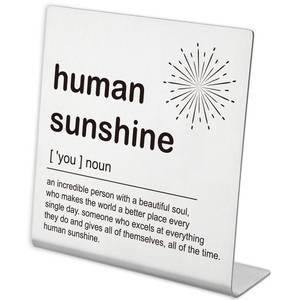 lot 2416 image: Human Sunshine Desk Decor Gifts for Teacher Friends Inspirational Quotes Definition Plaques for Women Coworker Uplifting Appreciation Gifts for Doctor Nurse Mom Aunt Sister Daughter Desk Signs