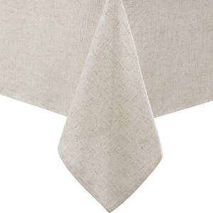 lot 2418 image: Laura Ashley Dothan Luxury Linen Blend Tablecloth for Formal Dining, Holiday, Wedding or Party, 60 x 102, Taupe