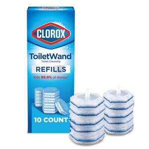 lot 2422 image: CLOROX ToiletWand Toilet Cleaning Refills, Disinfecting Scrubbing Pads, 10 Count (Pack May Vary)