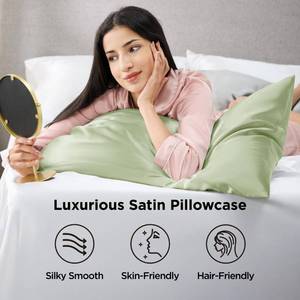 lot 2423 image: Bedsure Satin Pillowcases, Similar to Silk Pillow Cases Queen Size Set of 2, Pillow Case for Sleeping Women with Envelope Closure, Gifts for Women Men, Red, 20x30 Inches, 2pcs