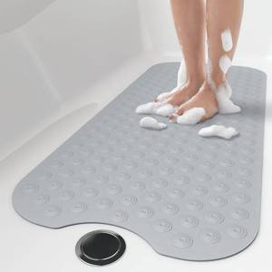 lot 2429 image: OTHWAY No Suction Cup Bath Mat 39x16 inch Extra Long Bathmat  Perfect for Ordinary or Refinished Bath Tubs  Made of Nature Rubber  Protect Your Bathtub (Grey)