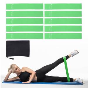 lot 2452 image: PATIKIL Resistance Loop Exercise Bands, 12 Stretch Bands for Working Out 10 Pack Fitness Elastic Workout Bands with Carry Bag for Home Gym Physical Fitness Yoga, Green (30x5x0.03cm)