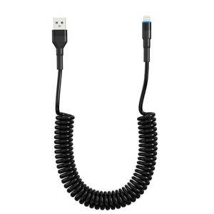 lot 6174 image: Coiled Lightning Cable Apple Carplay Compatible Apple MFi Certified Retractable iPhone Charger with Data Sync and LED, Short iPhone Charger Car Cord for iPhonePadPod