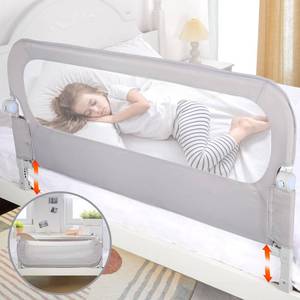 lot 1372 image: NUTIKAS Baby Bed Rail Guard for Toddlers - 47 Toddler Bed Side Rails for Twin, Full, Queen Bunk Size Bed Swing Down Bedrail Extral Tall Child Safety Side Railing Guards for Kids