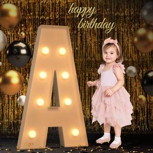 lot 1373 image: Marquee Light Up Letters, 3FT Large Letters for Party Decorations, Marquee Numbers, Mosaic Balloon Frame, Baby Letters for Baby Shower Birthday Wedding Engagement Party, Pre-Cut DIY Foamboard Letter A