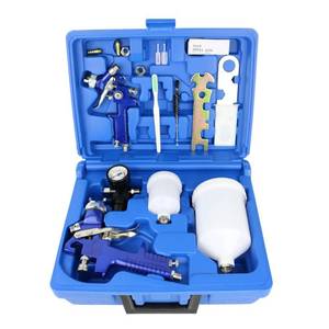 lot 1376 image: HVLP Air Gravity Spray Gun Set,2-Sprayer Paint Gun,0.8mm 150ml & 1.4mm 600ml Auto Gravity Feed Painting with Locking Air Pressure Regulator Gauge Air Spray Nozzle Gun for Cake Decoration,Model Making