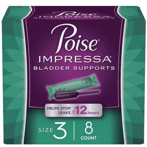 lot 2403 image: Poise Impressa Incontinence Bladder Support for Women, Bladder Control, Size 3, 4 Count (Packaging May Vary)