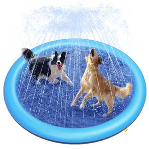 lot 12318 image: Peteast Dog Splash Pad 59 Anti-Slip Dog Pools for Large Dogs 0.58 mm Thick Dog Sprinkler Water Toy