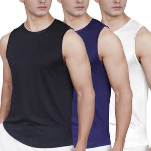lot 12342 image: Pilamor Mens Tank Tops 3 Pack,Quick Dry Gym Sleeveless Muscle T Shirts for Mens Fitness,Black,White,Blue-M
