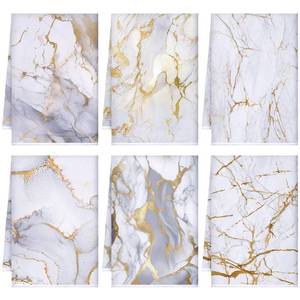lot 12347 image: Boyiee Set of 6 Marble Kitchen Towels Gold Dish Towels Absorbent Stylish Marble Tea Towels 24 x 16 Inches Modern Hand Towels Housewarming Gifts for Farmhouse Kitchen Bathroom Decorations