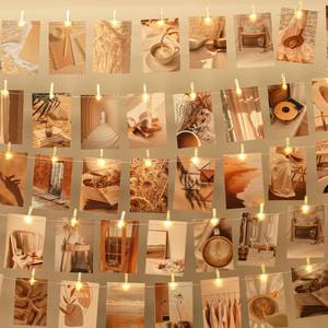 lot 6250 image: LUSHARBOR Photo Clips String Light,33FT Fairy Lights with 51 Clips, Battery Operated String Lights with Clips for Pictures, Room Decorations for Dorm Wall Bedroom Wedding Christmas Tree(Plating Clips)