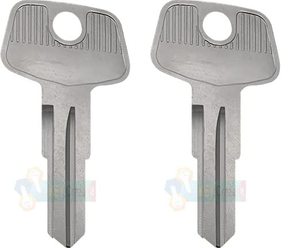 lot 6252 image: Pair of Replacement Keys for Yakima and Thule Ski, Roof, Cargo Box, Carrier Racks and Crossbars with Code Series N001-N200 and N001R-N200R Cut to Your Code. (N200 N200R)