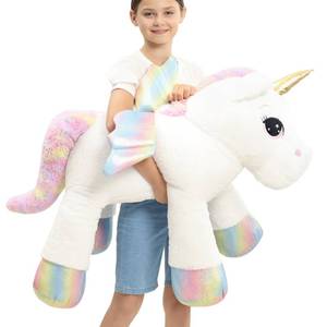 lot 11654 image: FFxiong 44 Inch Giant Unicorn Stuffed Animal Pillow, Cute Soft Big Unicorn with Rainbow Wings Large Plush Toy, Gifts for Girlfriend Girls Boys Kids Birthday Valentines Christmas