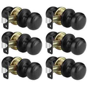 lot 11655 image: Haidms 6 Pack Matte Black Passage Door Knobs, Black Closet Door Knobs,Passage Doorknobs Interior for Closet or Hall, Hallways