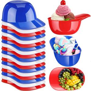 lot 11657 image: Baderke Baseball Helmet Ice Cream Snack Bowl 8 oz Mini Baseball Cap Bowls Kids Helmet Chip Ice Cream Sundae Plastic Cups for Birthday Party Supplies(Red, Dark Blue, White,18 Pack)
