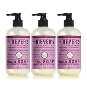 lot 11671 image: MRS. MEYERS CLEAN DAY Hand Soap, Made with Essential Oils, Biodegradable Formula, Peony, 12.5 fl. oz - Pack of 3