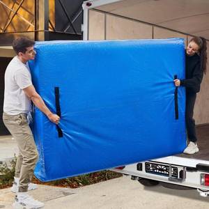 lot 11704 image: BETU Mattress Bags for Moving, Mattress Protector Waterproof Mattress Cover Queen Size Storage Bags with 8 Heavy-Duty Handles and Zipper for Bed Extra Thick Large Reusable (82x62x15 Blue)
