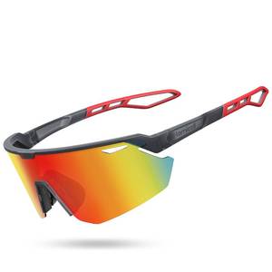 lot 12013 image: Lamicall Polarized Sports Sunglasses for Men Women, 24g Ultralight Adjustable Nose Pad UV400 Protection Sun Glasses for Cycling Running Baseball Fishing Golf Beach Volleyball, Half Frame, Red