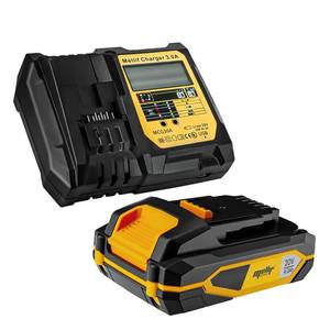 lot 12033 image: Mellif M20 Battery and Charger Kit, 20V 4.0Ah Replacement Dewalt Battery and 4.0A Fast-Charging Charger (110240V Input), Compatible with Dewalt 20V Max Tools, 5V 2A USB Charger (Yellow & Black)
