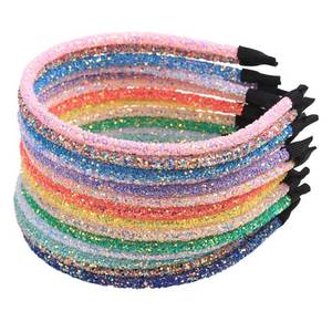 lot 12053 image: XIMA 14pcs Glitter Headbands for Girls Skinny Sparkle Hairbands Women Hair Loop Hair Accessories