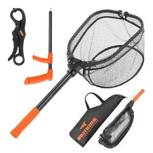lot 12248 image: KastKing Brutus Fishing Net Combo, Foldable Extendable Fish Landing Net, Lightweight & Portable Fishing Net with Fish Hook Remover and Fish Lip Gripper, PVC-S