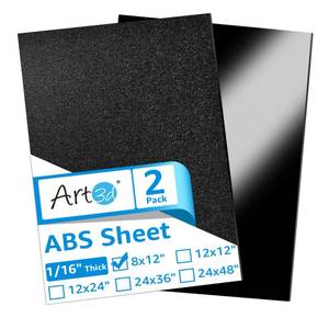 lot 12251 image: Art3d ABS Plastic Sheets 116 Inch Thick 8x12, 2 Pack - Thermoform Two-Sided Rigid ABS Sheet (Textured Plastic Front & Smooth Back)