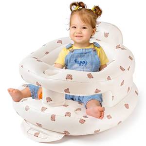 lot 12254 image: Inflatable Baby Seat for Babies 3-36 Months, Baby Chair with Fence & Built in Air Pump, Blow Up Floor Baby Seat with Back Support, Baby Sit Up Chair for Home, Travel (Bear-Large)