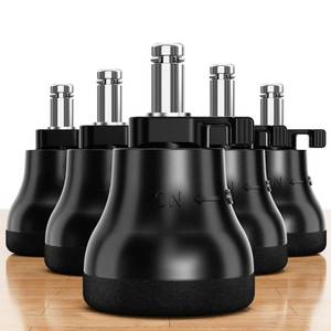 lot 12259 image: RCHYFEED Bell Glides Replacement Office Chair Wheels- Chair Desk Swivel Caster Wheels to Fixed Stationary Castors for Hardwood Floors,Switch Between Wheel Glide and Stopper,OnOff Setting,Set of 5