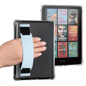 lot 2485 image: iDLEHANDS Clear Case for 7 Tablet Case - Ultra Slim Soft TPU Transparent Cover & Lightweight with Hand-Strap, Blue
