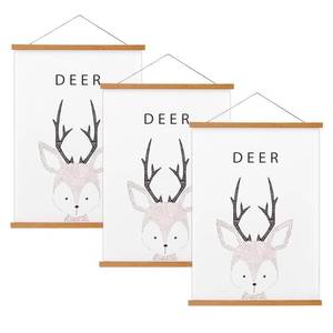 lot 2488 image: FALAMON 3 Pack Magnetic Poster Hanger Frame, Teak Wood Magnet Poster Frame for Posters, Prints, Photos, Pictures, Maps, Scrolls, and Canvas Artwork