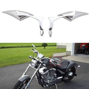 lot 2495 image: Chrome 8mm10mm Motorcycle Blade Steady CNC Aluminum Rearview Side Mirrors Compatible with Cruiser Chopper Street Bike Scooter Dirt Bike