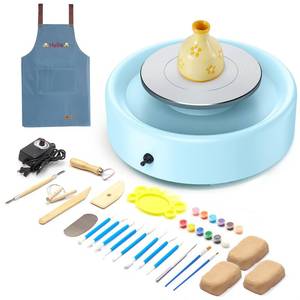 lot 5301 image: Alldeer Mini Pottery Wheel Machine - 6 Upgraded Clay Wheel for Beginners & Kids, 75W Motor, Adjustable Speed, Low Noise Ceramic Making Kit with 18PCS Sculpting Tools, Ideal for Home DIY