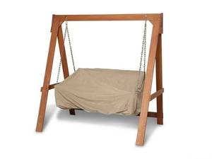 lot 5303 image: Covermates Outdoor Swing Cover - Light Weight Material, Weather Resistant, Elastic Hem, Seating and Chair Covers, 63W x 26D x 26H, Classic Tan