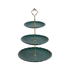 lot 5346 image: Sweejar 3 Tier Ceramic Cake Stand Wedding, Dessert Cupcake Stand for Tea Party Serving Platter (Jade)