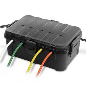 lot 5358 image: Flemoon Large Outdoor Electrical Box (12.5 x 8.5 x 5 inch), IP54 Waterproof Extension Cord Cover Weatherproof, Protect Outlet, Plug, Socket, Timer, Power Strip, Holiday Light Decoration, Black