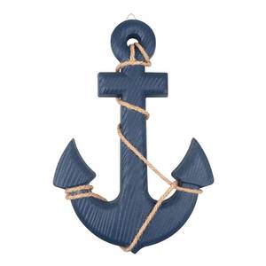 lot 5362 image: 13 Nautical Wooden Anchor with Rope Nautical Beach Wood Anchor Wall Art Decor Door Hanging Ornament Beach Theme Home Decoration (Blue)