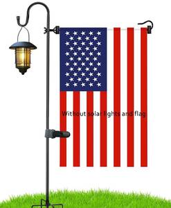lot 5366 image: Garden Flag Stand and Shepherd Hook,60 Inch Garden Flag Pole Holder for 28 x 40 Inch Garden Flags with Tiger Clip and Spring Stoppers for Bird-Feeder Plant-Hook Garden-Stake Seasonal Flags 1 Pack