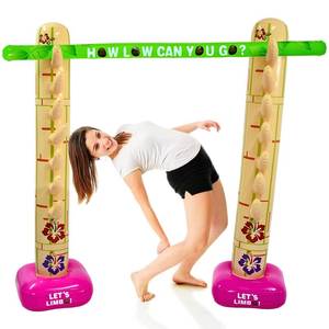 lot 5377 image: 4Es Novelty Summer Inflatable Limbo Game Party Game for Kids Boys Girls Adults Tropical Inflatable Decoration for Indoor Outdoor Bithday Beach Pool Tropical Luau Backyard Game