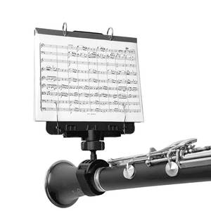 lot 6034 image: MusBoard Clarinet Lyre TC10, Adjustable Marching Band Lyre for Clarinet with Flip Folder, Includes 10 Refill Sleeves