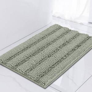 lot 6055 image: Turquoize Luxury Chenille Bath Rug for Bathroom Rugs Extra Absorbent Bath Mat Non Slip Microfiber Shower Rug for Bathroom Microfiber Shaggy Carpet Rug Size, 17x 24, Sage