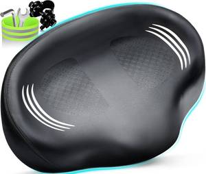 lot 6069 image: Bike Seat Noseless Wide Bicycle Seat for Women Men, Bike Seats Cushion Comfort for Big Butt, Multiple Fit Saddle for Peloton, Electric, Exercise, Cruiser Bikes