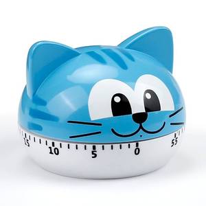 lot 6075 image: AUDRWALL Cute Kitchen Timer Mechanical Timer for Kids (Blue Cat)