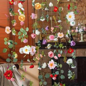 lot 6082 image: XunYee 6 Pcs 35.4 ft Flower Garlands Hanging Wildflower Backdrop Garlands Artificial Floral Vines Fake Flower Vines Faux Silk Wildflower Decor for Home Garden Wedding Summer Party Wall Arch(Floral)