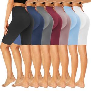 lot 6085 image: GROTEEN 7 Pack Biker Shorts for Women -8 High Waisted Tummy Control Workout Yoga Spandex Shorts