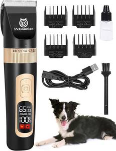 lot 6088 image: Petsaunter Dog Clippers for Grooming, 4-Speed & LCD, Low Noise Electric Trimmer for Grooming, Cordless Rechargeable Dog Hair Clippers, Super Quiet for Pets with Thick or Heavy Coats(C95)