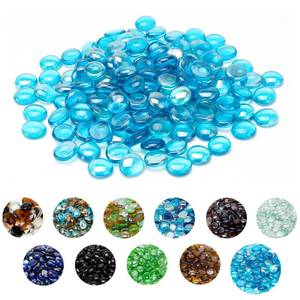 lot 6094 image: Skyflame 10-Pound Fire Glass Beads for Fire Pit Fireplace, 12-Inch Size Caribbean Blue Luster Decorative Blended Fireglass Drops for Landscaping