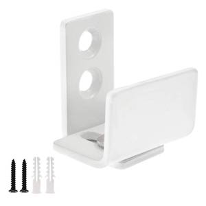 lot 6098 image: BokWin White Barn Door Guide - Adjustable Wall Mounted - Works on Grooved & Non-Grooved Doors - Easy to Install