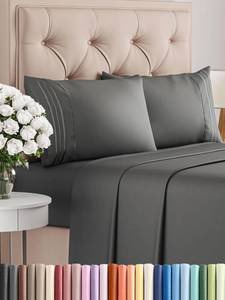 lot 6124 image: Queen Size 4 Piece Sheet Set - Comfy Breathable & Cooling Bed Sheets Set - Hotel Luxury Bedding for Women, Men, Kids, Teens, Boys & Girls - Deep Pockets, Ultra-Soft, Wrinkle Free - Oeko-Tex - Charcoal