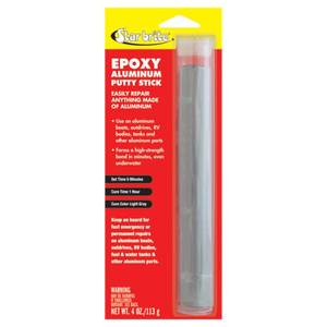 lot 6126 image: STAR BRITE Epoxy Aluminum Putty Stick - Make Fast, Permanent Repairs - Even Underwater - Aluminum 4 OZ. (087004)